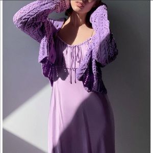 Purple Satin Dress from Zara